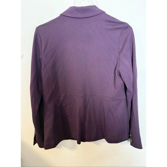 J. Jill Wearever Knit Blazer Pinot Purple NWT Small Stretch One Button Travel-Fr - Picture 5 of 5